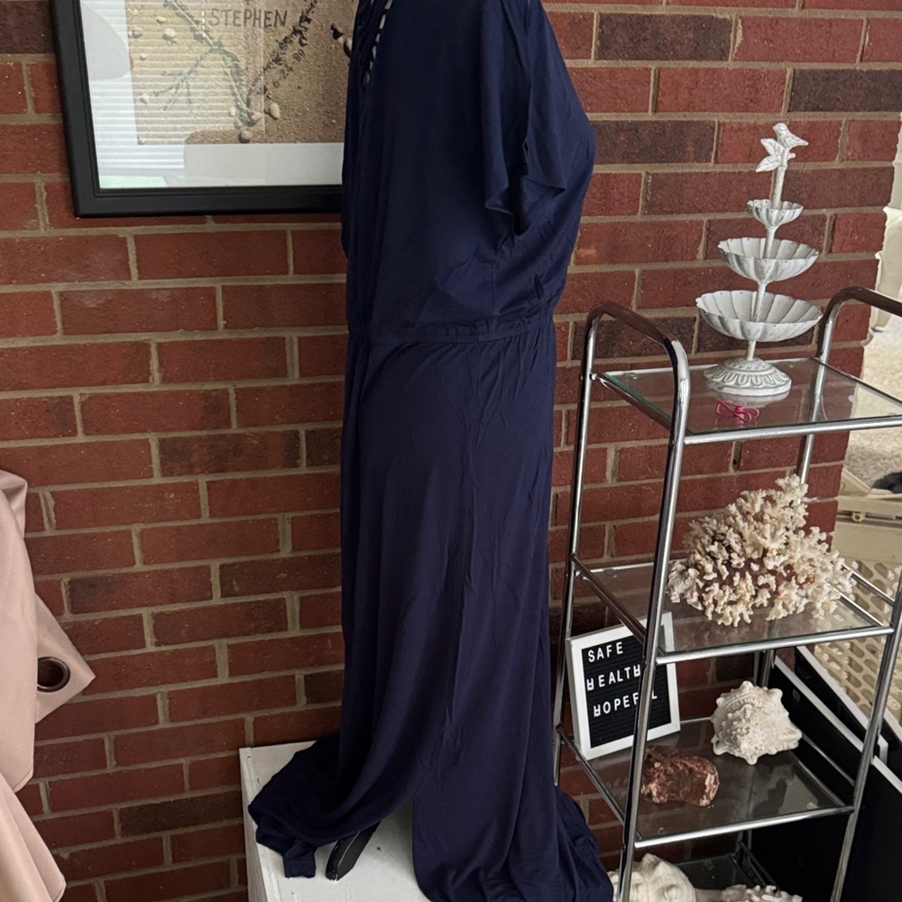 Chico's Deep Blue Tee Shirt Maxi Dress - Picture 3 of 8